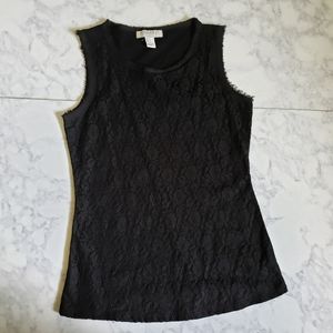 Forever 21 Essentials Lace Tank Black Small